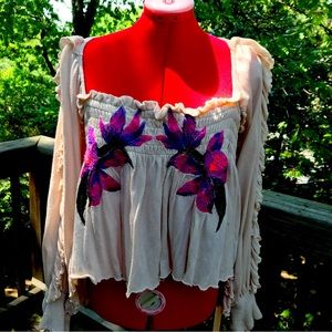 Free people Embroidered blouse.